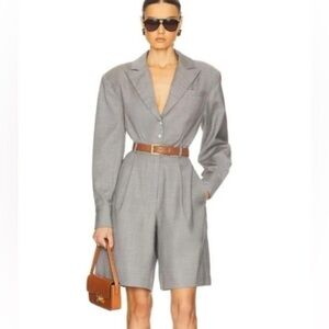 HELSA NWT Grey Wool The Short Meeting Tailored Blazer Style Romper Size Medium